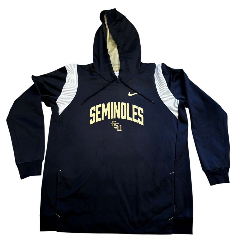 Nike Men's XL Florida State Seminoles FSU On Field Therma Fit Hoodie Black 2022